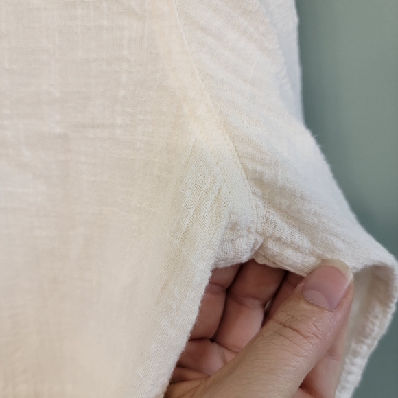 Marine Layer 100% Cotton White Button Down Top Womens Size LG Coastal Cruise - Picture 6 of 11